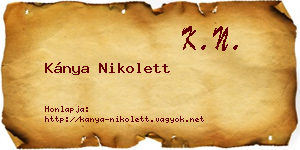 Kánya Nikolett névjegykártya